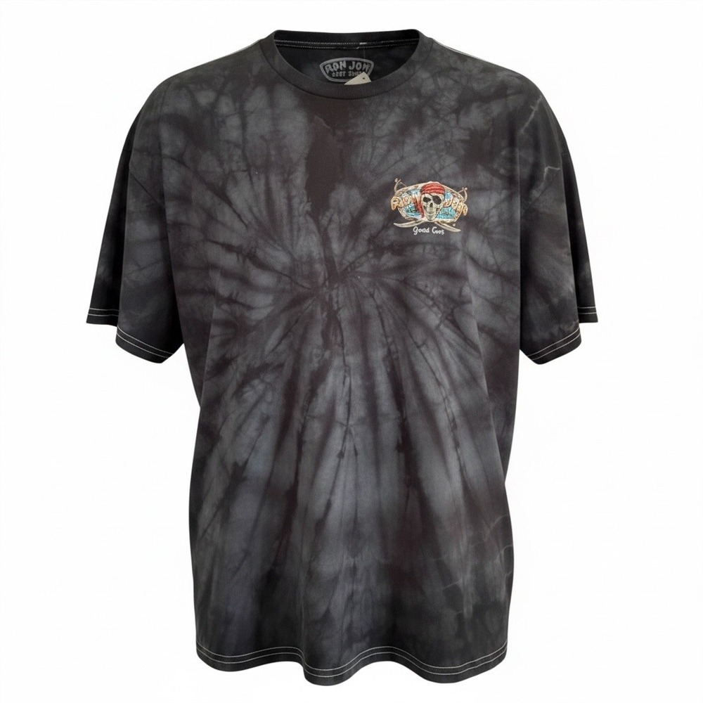 Ron Jon Surf Shop Grand Turk Pirate Tie Dye Shirt Mens 2XL Black T-Shirt